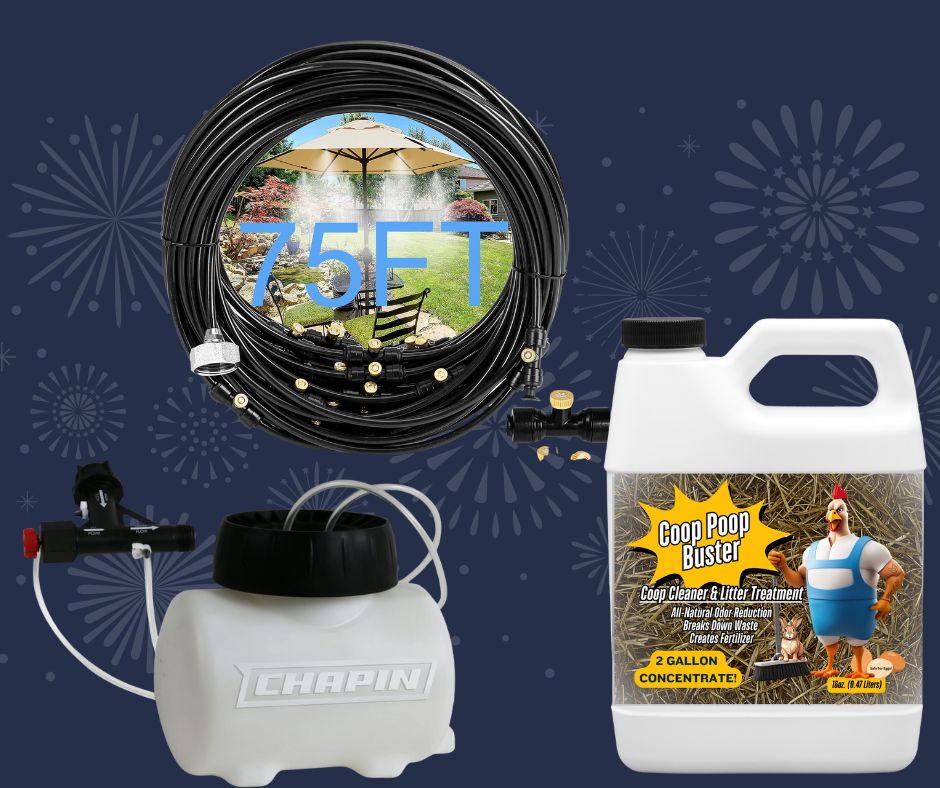 75ft Spray/ Spritzer System for Coop Poop Buster